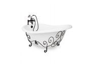 American Bath Factory T330F OB Churchill Nuevo 71 in. White Acrastone Bath Tub