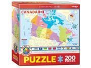 EuroGraphics 6200 0797 Map Of Canada Puzzle 200 Pieces