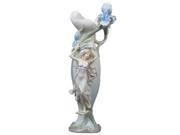 Unicorn Studios AP20151AC Pale Blue Porcelain Vase Nymph with Blue Iris
