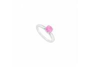 Fine Jewelry Vault UBJ7357W14PT 101RS5 Created Pink Topaz Ring 14K White Gold 1.00 CT Size 5