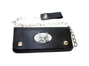 Leather In Chicago LICWB2 AN 01 Bifold Chain Wallet 7.5 x 3.5 in. White Tail Deer