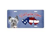 Carolines Treasures SC9930LP Woof If You Love America Chinese Crested License Plate