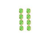 Fine Jewelry Vault UBER57Y14PR Eight Carat Totaling Gem Weights of Oval Peridot Drop Earrings in 14K Yellow Gold Prong Setting