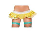Roma Costume SH3287 Yellow M L Mermaid Shorts with Attached Iridescent Skirt Yellow Medium Large