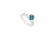 Fine Jewelry Vault UBJS554AW14QD 14K White Gold Blue Diamond Engagement Ring 0.75 CT