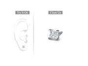FineJewelryVault UBMER18WHSQ033D 101 Mens 18K White Gold Princess Cut Diamond Stud Earring 0.33 CT. TW.