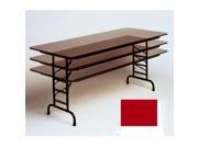 Correll Cfa3060Px 35 .75 Inch High Pressure Top Folding Tables Adjustable Height Red