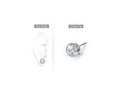 Fine Jewelry Vault UBMER14WHBZ100D Mens 14K White Gold Bezel Set Round Diamond Stud Earrings 1 CT. TW.
