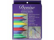 Denise Needles KBBRSET Denise Interchangeable Knitting Needles Kit Blue W Primary Colored Needles