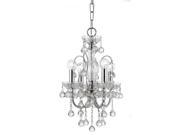 Crystorama Lighting 3324 CH CL MWP Imperial 4 Light Mini Chandelier with Hand Polished Glass Balls in Polished Chrome