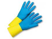 West Chester 813 2224 10 28 Mil Flock Lin Blue Neo Yellow Latex Size 10