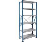 Hallowell H7711 2407PB Hallowell H Post High Capacity Shelving 48 in. W x 24 in. D x 87 in. H 707 Marine Blue Posts and Side Sway Braces