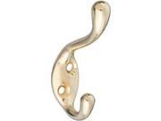 Stanley Hardware 819176 Bright Brass Heavy Duty Coat Hat Hook