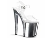 Pleaser FLAM809 2G_S_S G 10 4 in. Platform Ankle Strap Sandal Silver Size 10