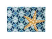 Homefires Rugs PY SDG003 Starfish On Blue Tile Area Rug 22 x 34 in.