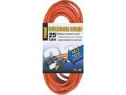 Prime Wire Cable EC501725 25 ft. 14 03 15 SJTW Orange Outdoor Extension Cord