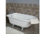 Cambridge Plumbing Inc RR55 NH BN Cast Iron Rolled Rim Clawfoot Tub 55 x 30 in. with No Faucet Drillings and Brushed Nickel Feet
