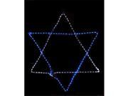 NorthLight 60 in. Blue White LED Rope Light Star Of David Hanging Hanukkah Decoration