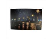 NorthLight 23.5 in. Battery Operated 5 LED Sunset City Park Scene Canvas Wall Hanging