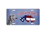Carolines Treasures SC9917LP Woof If You Love America Scottish Deerhound License Plate