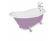 American Bath Factory T130F CH P Wintess 61 in. Splash Of Color Cast Iron Bath Tub Chrome Metal Finish Small