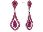 SuperJeweler Elegant Pink Swarovski Elements Crystal Drop Earrings 1.5 in.