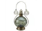 NorthLight 12 in. Clear Smoke Mosaic Glass Tea Light Candle Holder Lantern