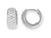 Doma Jewellery SSEKZ152 Sterling Silver Huggy Earrings With CZ 3.4 g.