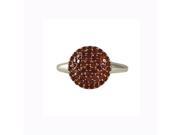 Dlux Jewels Gold Plated Sterling Silver 10 mm Round Circle with Orange Cubic Zirconia Ring Size 6
