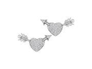 Fine Jewelry Vault UBERBK10W18D Pave Heart Arrow Diamond Pave Earrings in 18K White Gold 2.25 Diamonds