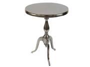 EcWorld Enterprises 88114 22 In. Round Aluminum Accent And End Table Aged Silver Finish