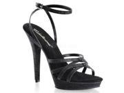 Fabulicious LIP128_BG_M 6 0.75 in. Platform Strappy Wrap Around Ankle Strap Sandal Black Size 6