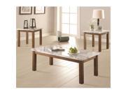 Coaster Company 701001 Cocktail Table and 2 End Tables with Faux Marble Tops