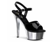 Fabulicious DORIS06_SGFA 5 Pump Embellished Heel Shoe with Rhinestone Silver Shimmer Size 5