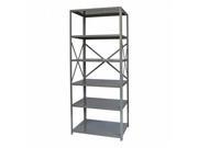 Hallowell F4711 24HG Hallowell Hi Tech Free Standing Shelving 48 in. W x 24 in. D x 87 in. H 725 Hallowell Gray 6 Adjustable Shelves Stand Alone Unit Open Style