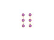 Fine Jewelry Vault UBERBK7155Y14AM 14K Yellow Gold Fashion Bezel Set Amethyst Drop Station Earrings Totaling 5 Carat Gem Weight