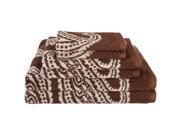Superior PAISLEY 6 PC SET CH Superior Collection Luxurious Paisley 100% Cotton 6 Piece Towel Set Chocolate