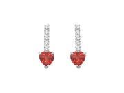FineJewelryVault UBER811DRW 101 Diamond and Ruby Earrings 14K White Gold 1.25 CT TGW