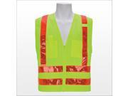 3asafety C2961 2XL Class Ii Cargo Vest With Red Tape Lime 2Xl