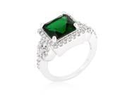 Kate Bissett R08352R C40 10 Halo Style Princess Cut Emerald Green Cocktail Ring Size 10