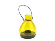 NorthLight 5 in. Transparent Yellow Glass Tapered Bottle Tea Light Candle Lantern Decoration