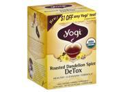 YOGI TEAS TEA DETOX RSTD DANDLN SPC 16 BG Pack of 6