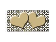 Smart Blonde LP 7540 Gold White Chic Hearts Link Print Oil Rubbed Metal Novelty License Plate