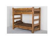 Viking Log Furniture NBH92 Barnwood Bunk Bed Twin Full in Honey Pine