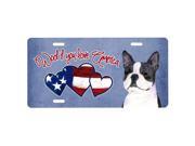 Carolines Treasures SS5027LP Woof If You Love America Boston Terrier License Plate