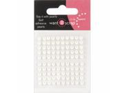 Want2Scrap Self Adhesive Baby Bling 2.5mm 100 Pkg White Pearls