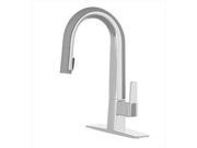 Riverstone Industries CleanFLO M 840C BL Willow Chrome Pull Down Kitchen Faucet Blue