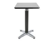 OFM CMT24SQ GRYNB 24 in. Square Metal Mesh Base Cafe Table Gray Nebula