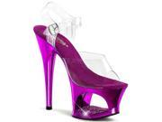 Pleaser MOON708DMCH_C_PP 11 2.75 in. Cut Out Platform Ankle Strap Sandal Purple Clear Size 11