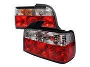 Spec D Tuning LT E364RPW APC 3 Series 4 Door Tail Lights for 92 to 98 BMW E36 Red Clear 10 x 19 x 25 in.